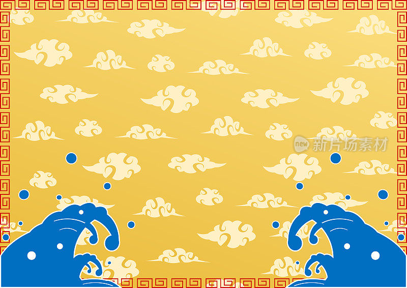 Chinese traditional meander pattern background for celebration